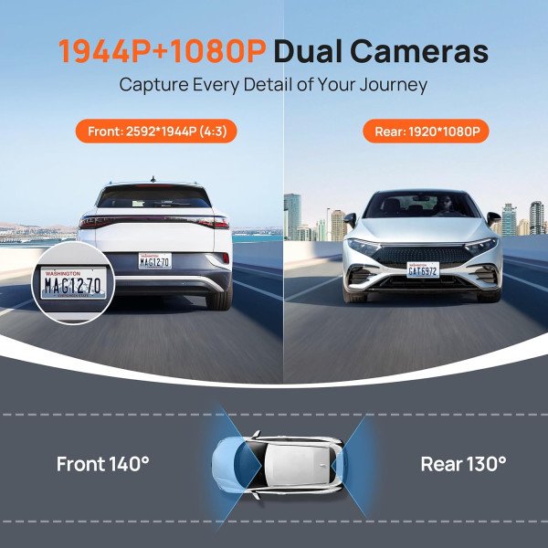 70mai A510 Dash Cam Front and Rear Set