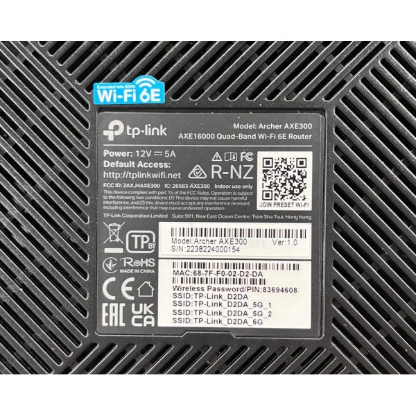 TP-Link Archer AXE300 AXE16000 Quad-Band WiFi 6E Router