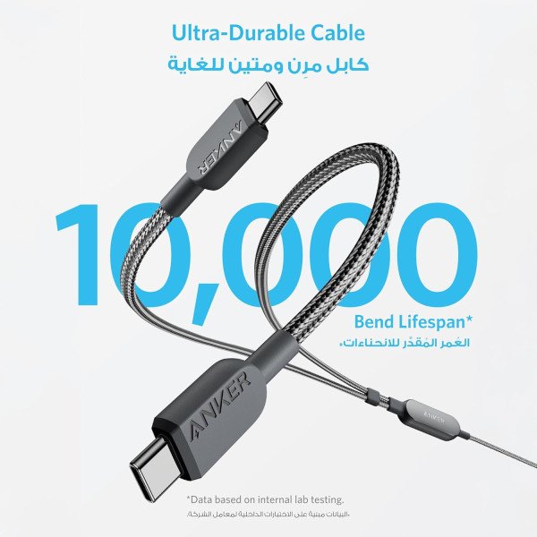 Anker 2-in-1 USB-C to USB-C Braided Cable 140W 4 ft