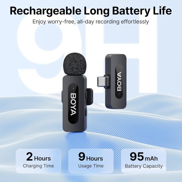 Boya BY-V10 USB C Wireless Lavalier Microphone