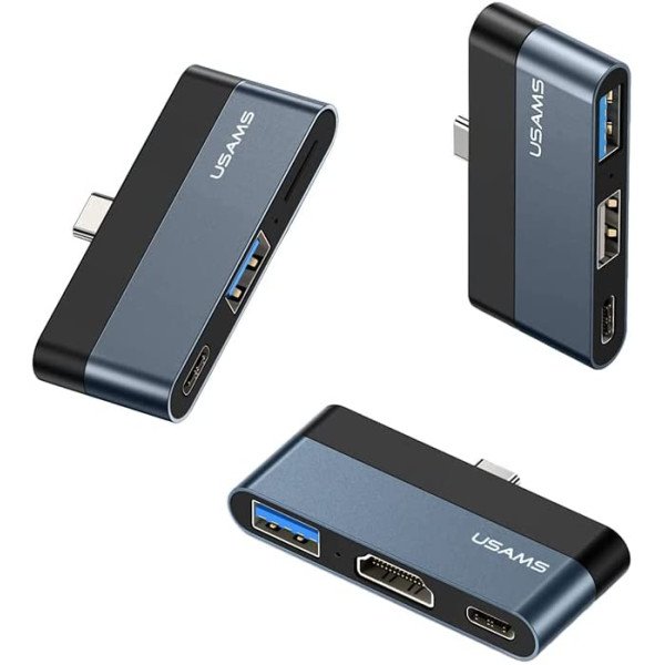 USAMS Adapter HUB USB 2.0/USB 3.0/USB-C grey