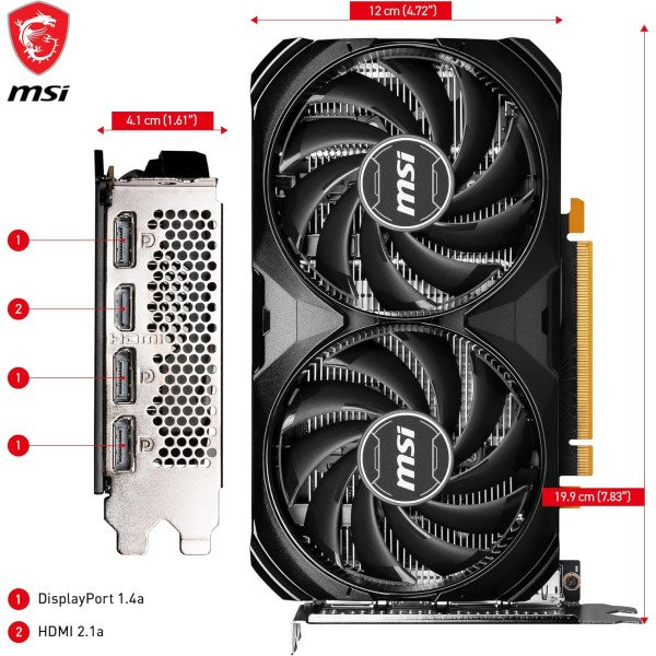 MSI GeForce RTX 4060 VENTUS 2X BLACK 8GB Graphics Card