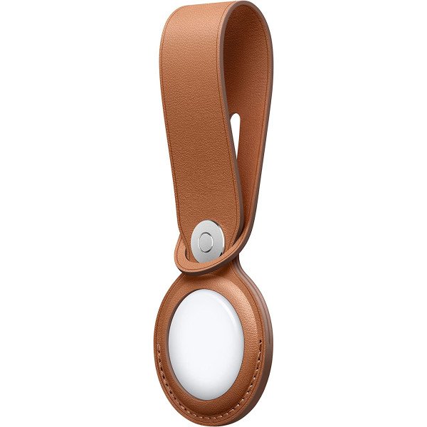 Apple AirTag Leather Loop - Saddle Brown