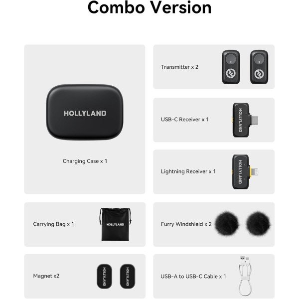Hollyland LARK A1 Combo Wireless Lavalier Microphone