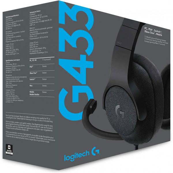 Logitech G433 7.1 Wired Surround Gaming Headset