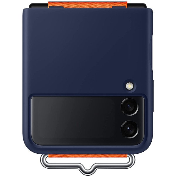 Samsung Galaxy Z Flip3 Silicone Cover with Strap - Navy