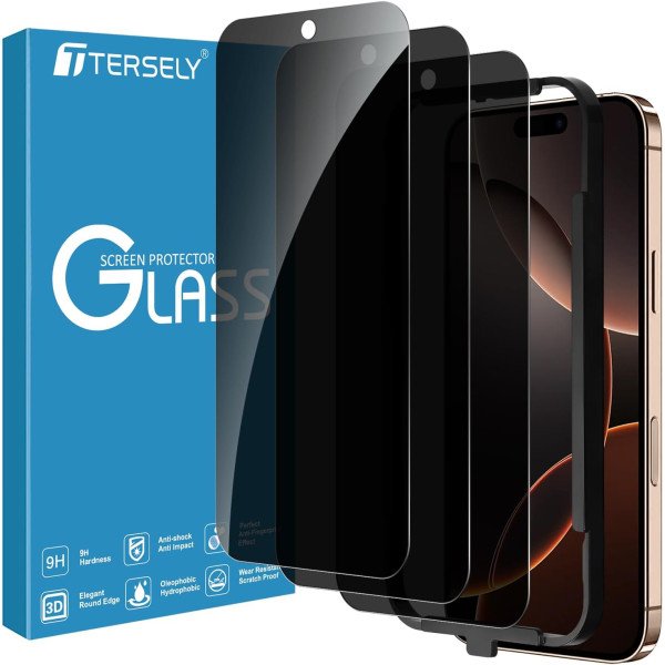 T Tersely Privacy Screen Protector for iPhone 16 Pro Max 3-Pack