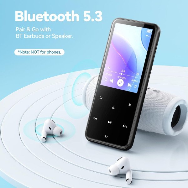 AGPTEK M3 Portable MP3 Player with Bluetooth 64GB