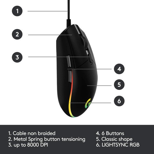 Logitech G102 Light Sync Gaming Mouse 