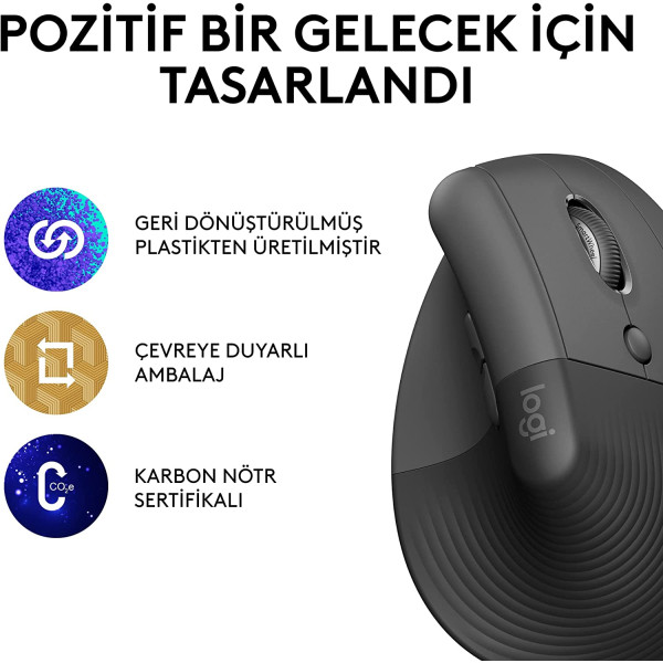 Logitech Lift Vertical Ergonomic Bluetooth Mouse