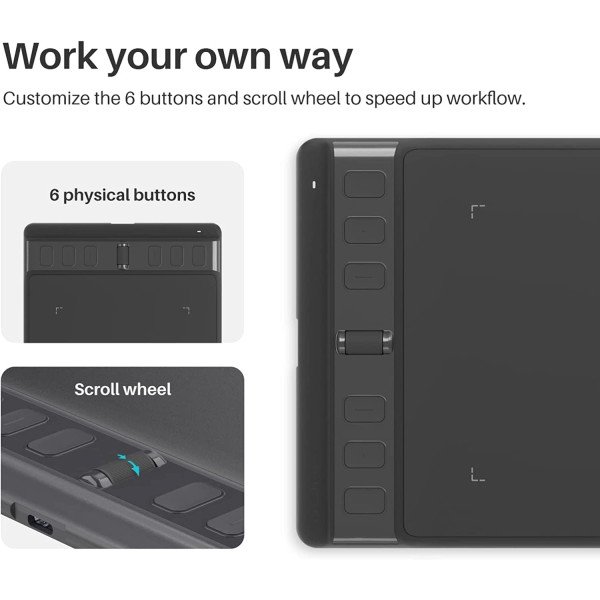 Huion Inspiroy 2 Small Drawing Tablet with Scroll Wheel 