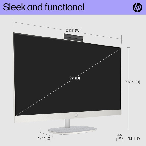 HP 27 inch All-in-One 27-cr0052nh PC Intel Core i7-1355U 8GB RAM 512 GB SSD