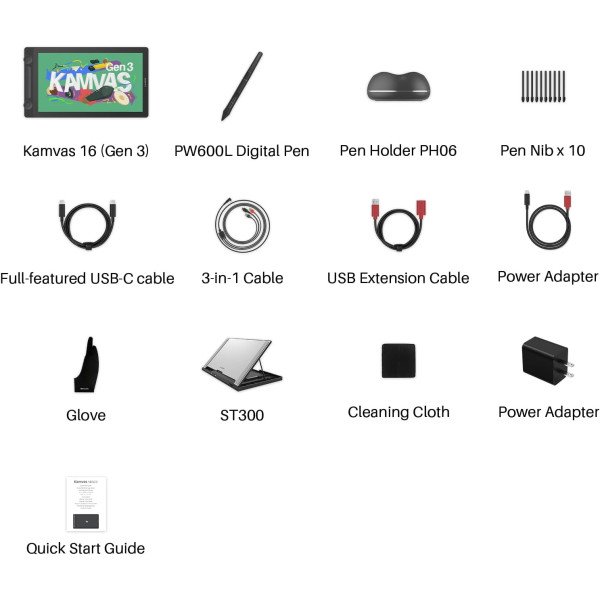 Huion Kamvas 16 (Gen 3) Pen Display Drawing Tablet