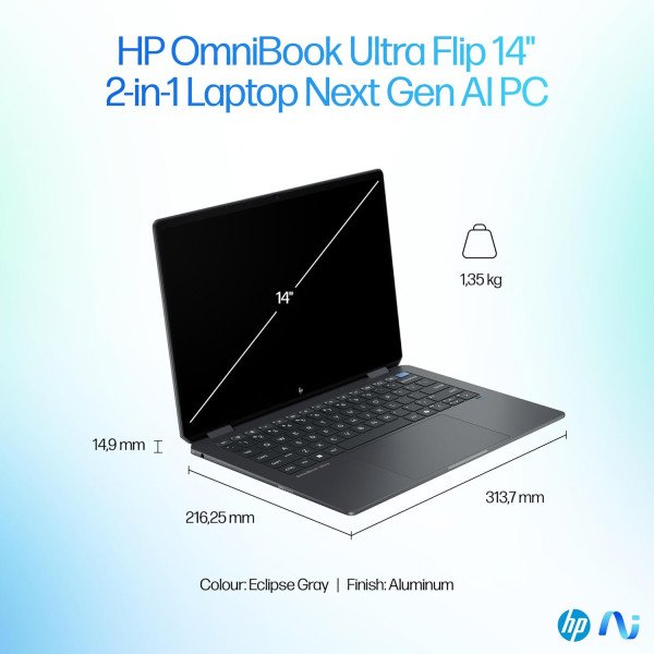 HP OmniBook Ultra Flip Laptop 14-fh0047nr Intel Core Ultra 7-256V 16GB RAM 1TB SSD