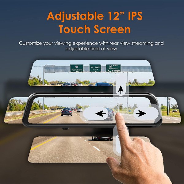 Rexing M2 MAX 2-Channel Mirror Dash Cam 4K + 1080p with Wi-Fi & GPS