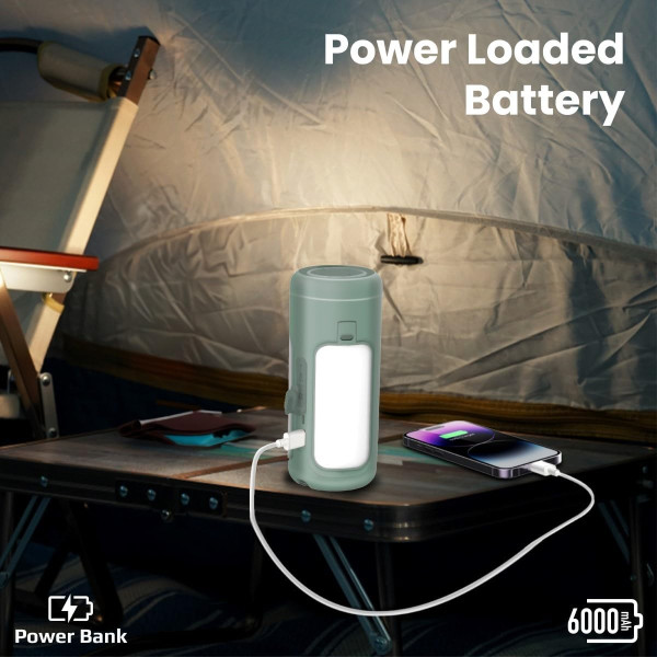 Promate CampMate-4 Multifunctional Camping Kit with LED Light, 6000mAh Power Bank, 5W Speaker & Charger 