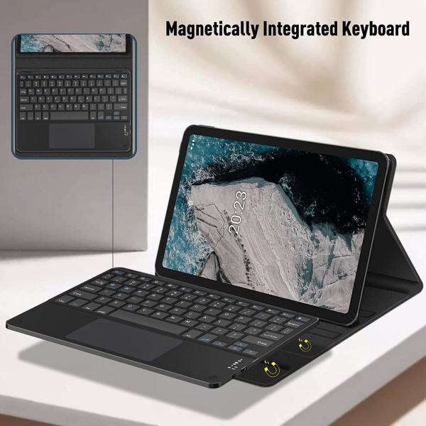Nokia T20 Bluetooth Keyboard Cover Case with Touchpad 