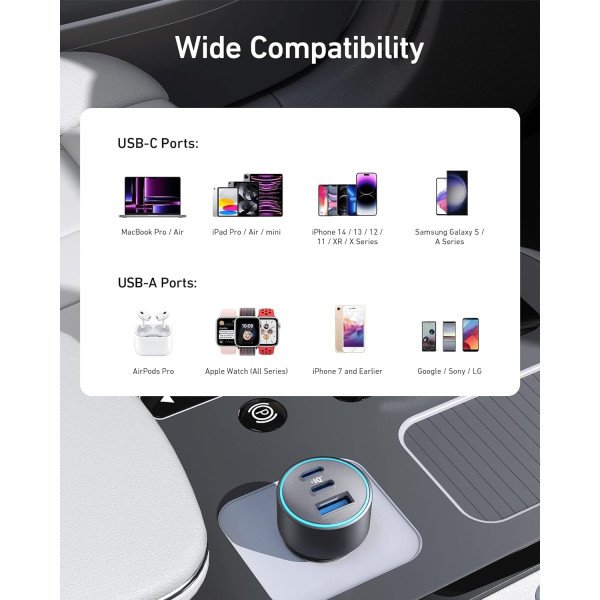 Anker 535 USB-C 3-Port Car Charger 67W