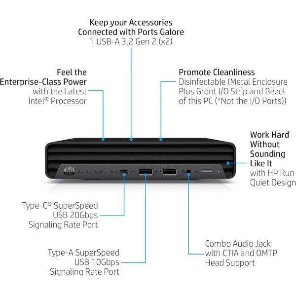 HP Elite 800 G9 Mini Desktop Computer Intel Core i7-14700 16GB RAM 1TB SSD