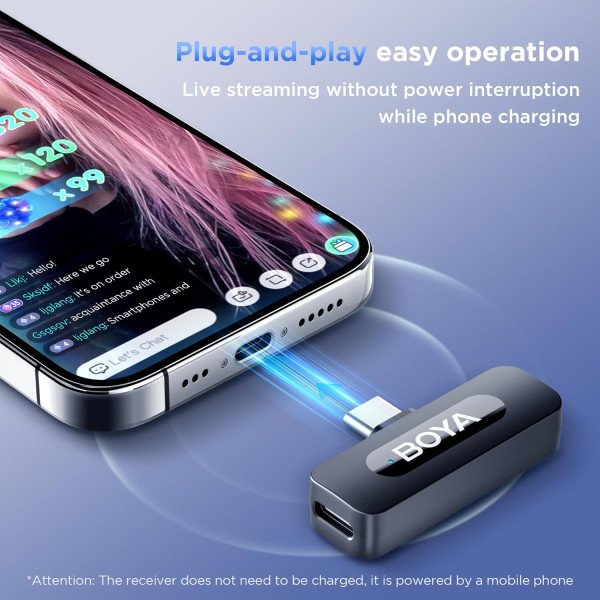 Boya BY-V10 USB C Wireless Lavalier Microphone