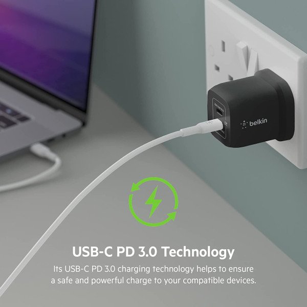 Belkin BoostCharge Pro Dual 45W USB-C GaN Wall Charger