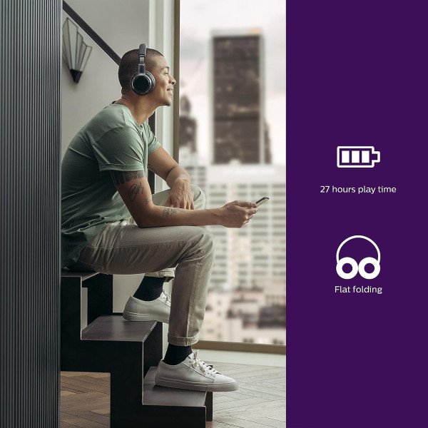 Philips H9505 Noise-Canceling Wireless Over-Ear Headphones