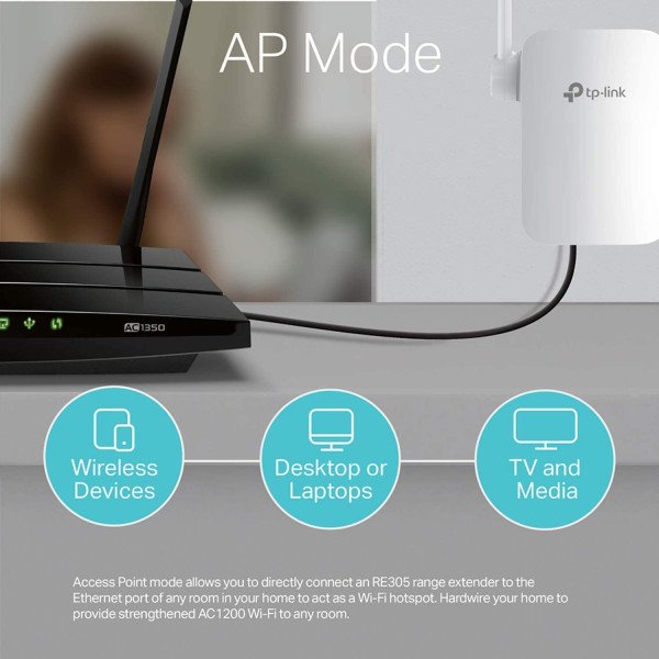 TP-Link RE305 AC1200 Mesh Wi-Fi Range Extender